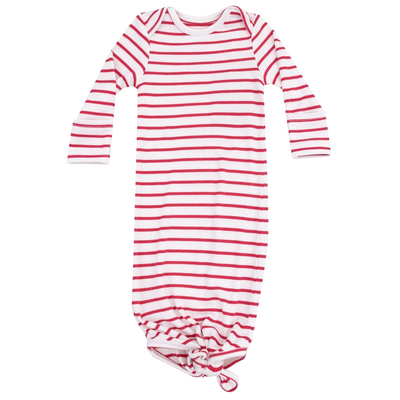 Knotted Gown – Stripe Vintage Red