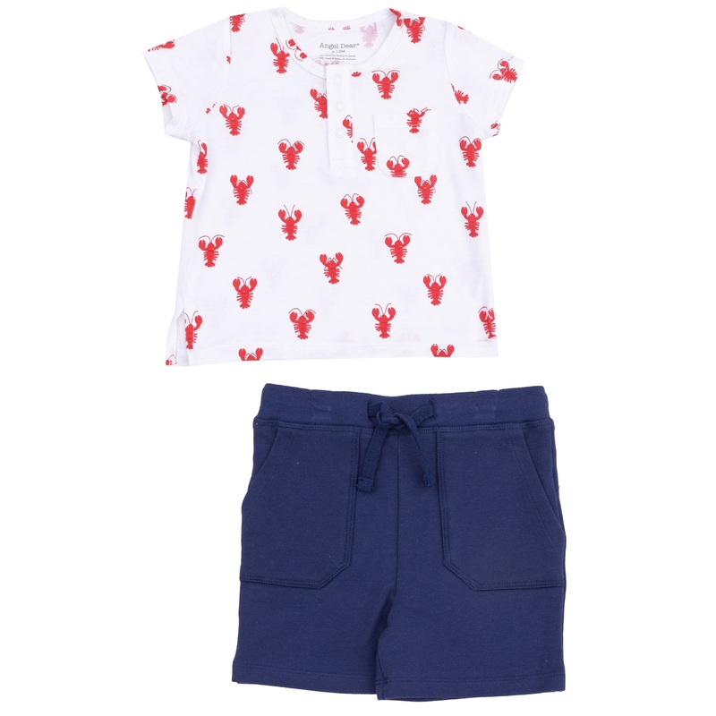 Pocket Henley and Short – Lobster Bamboo