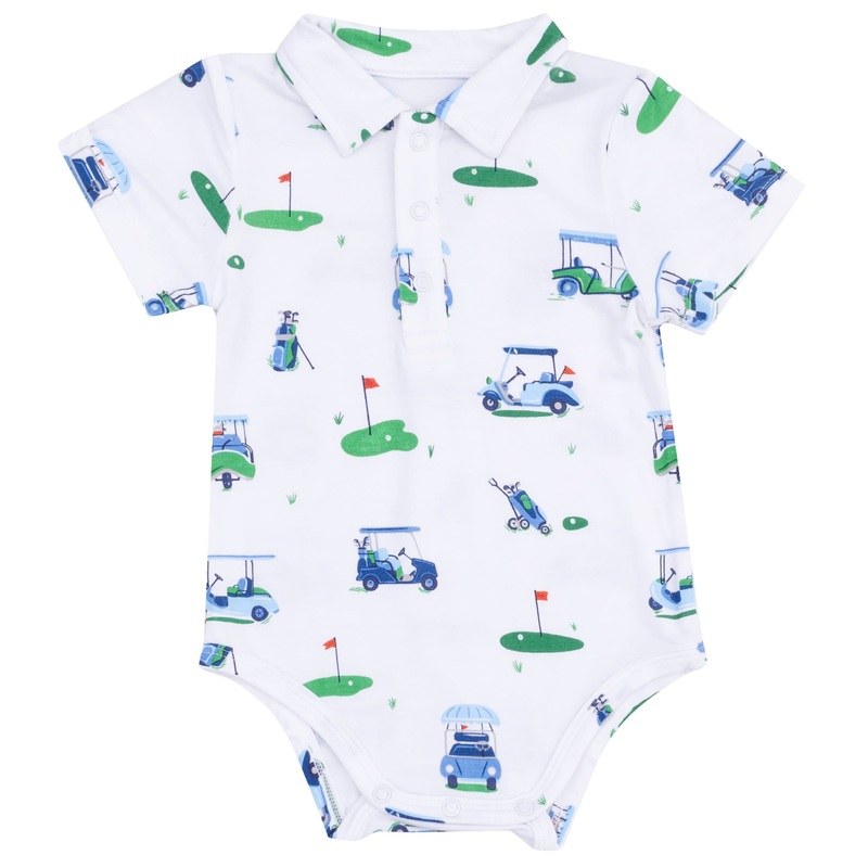 Polo Bodysuit – Vintage Golf Carts Blue