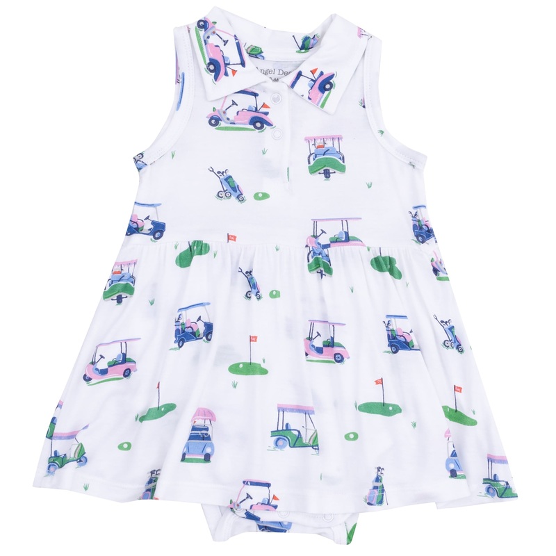 Polo Collar Bodysuit Dress – Vintage Golf Carts Pink