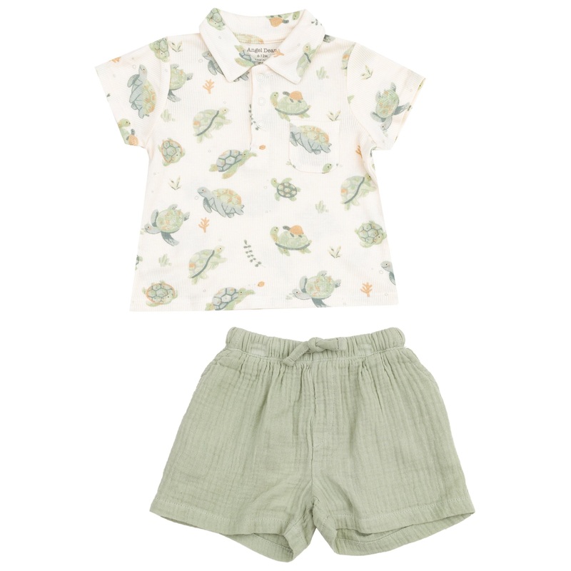 Polo Shirt and Muslin Short – Sea Turtles