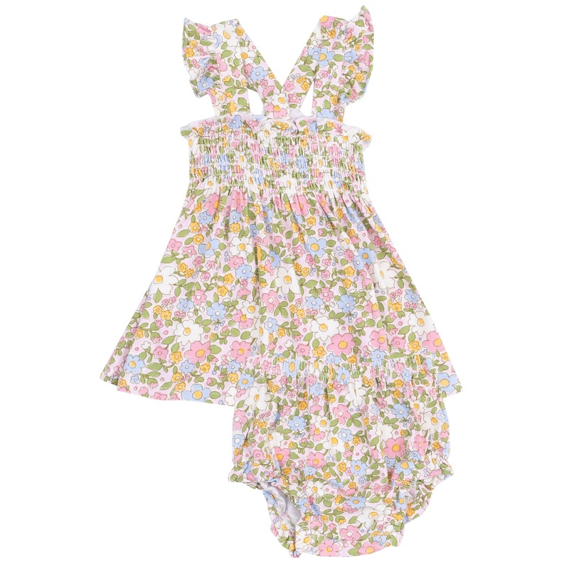 Ruffle Strap Smocked Top and Diaper Cover – Bubbly Baby Calico