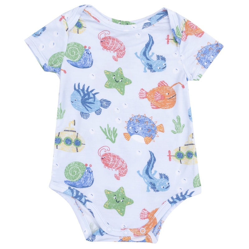 Short Sleeve Bodysuit – Cute Ocean Creatures