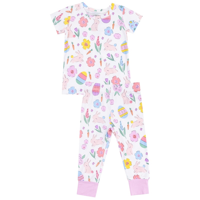 Short Sleeve Loungewear Set – Easter Bunnies Pink