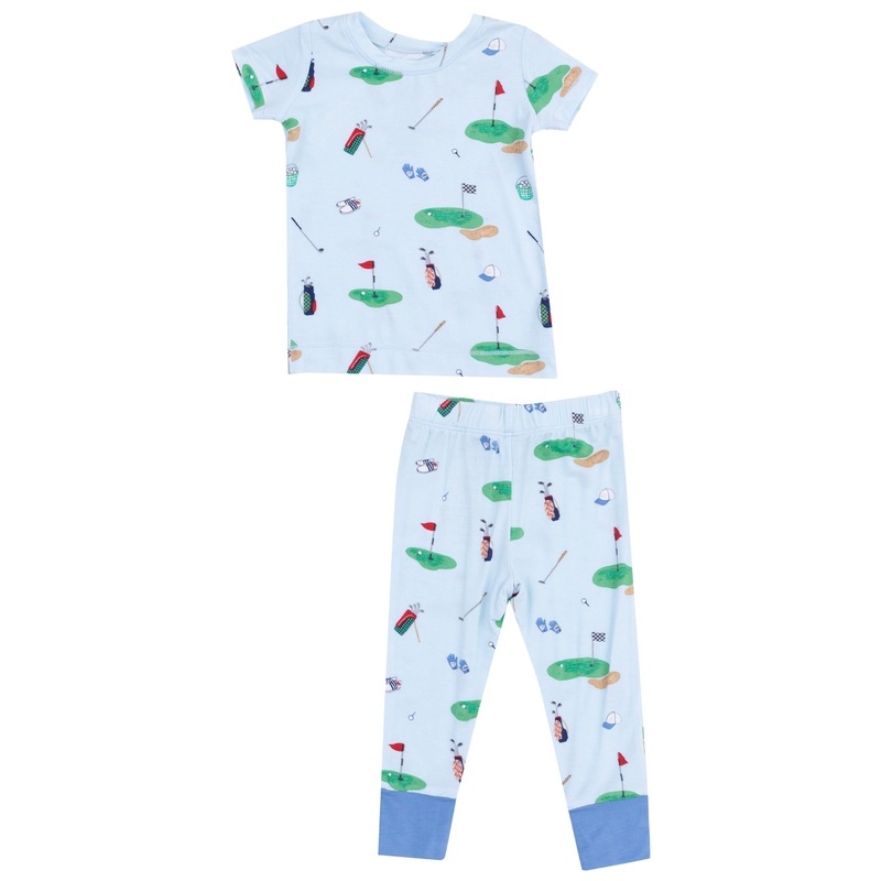 Short Sleeve Loungewear Set – Golf Things Blue