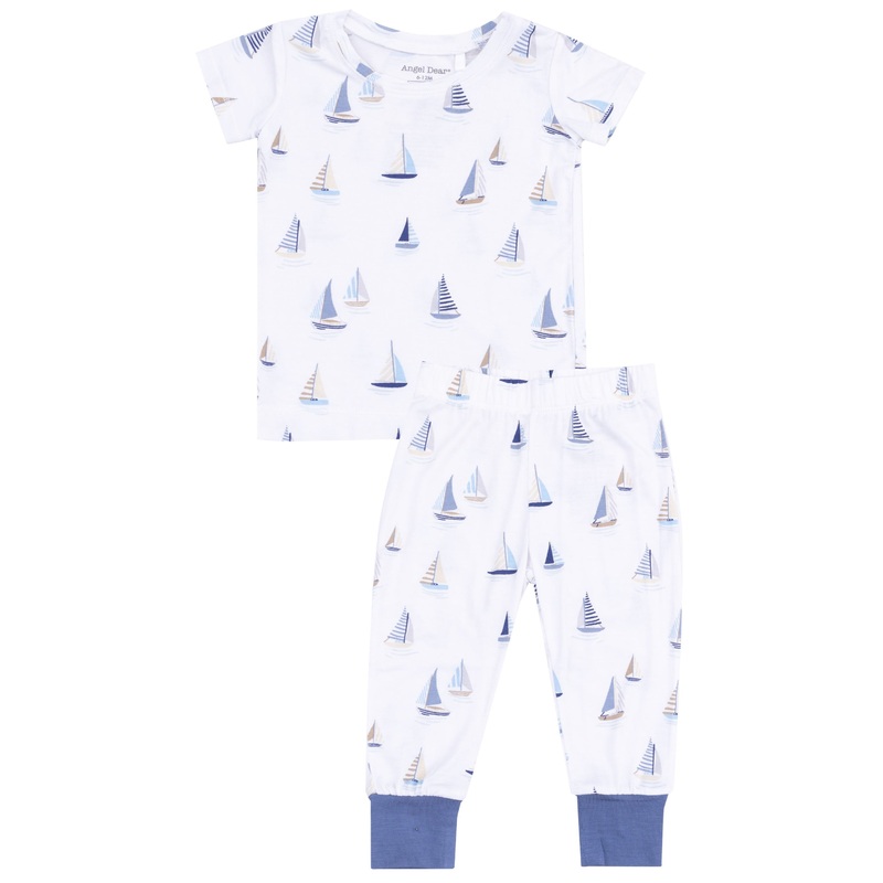 Short Sleeve Loungewear Set – Sailboats Blue