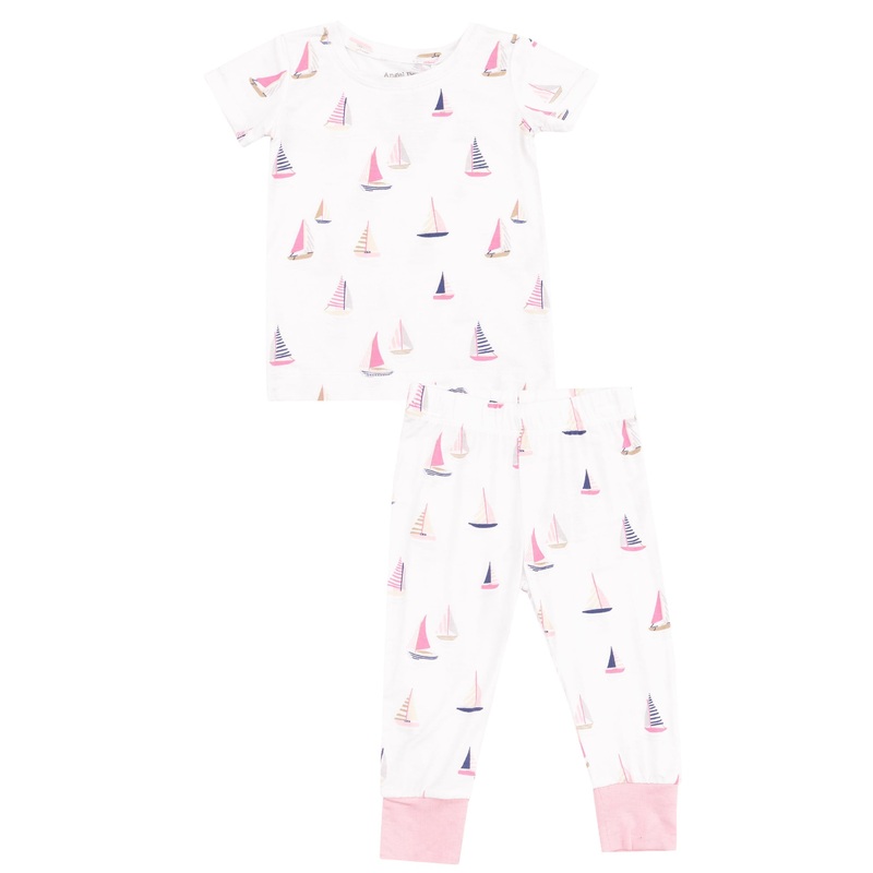 Short Sleeve Loungewear Set – Sailboats Pink