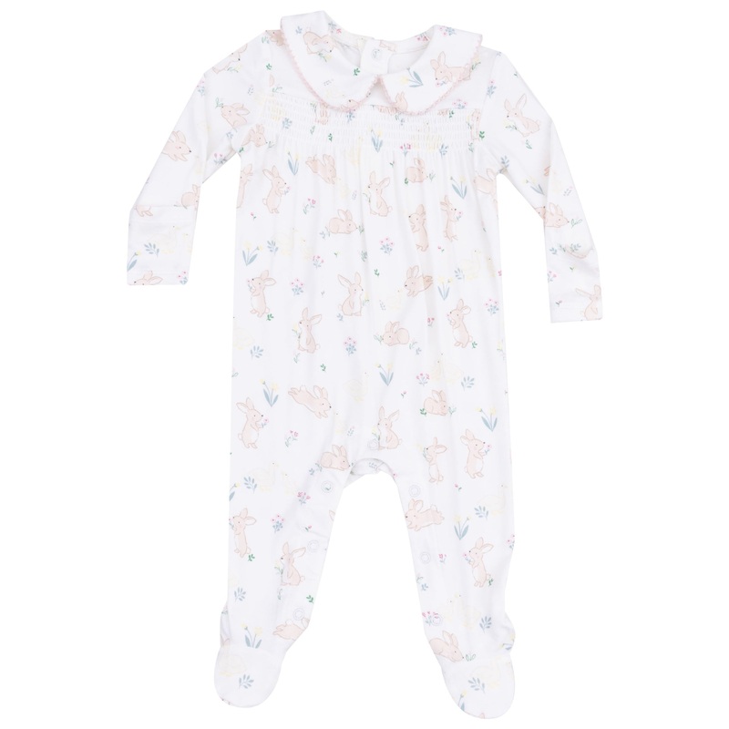 Smocked Peter Pan Footie – Bunny and Duck