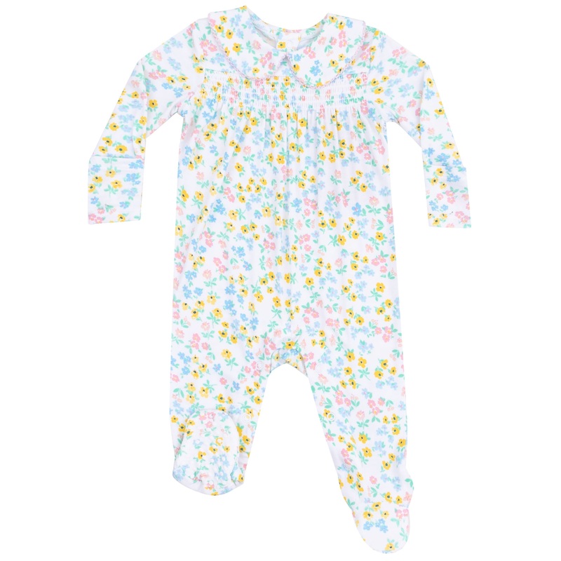 Smocked Peter Pan Footie – Caroline’s Calico