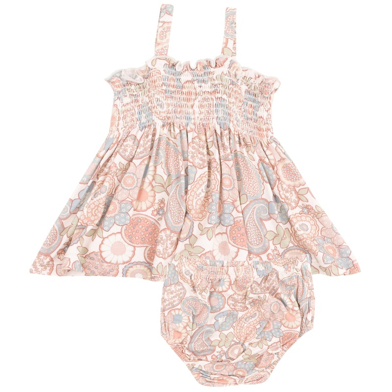 Smocked Top & Bloomer – Folk Paisley