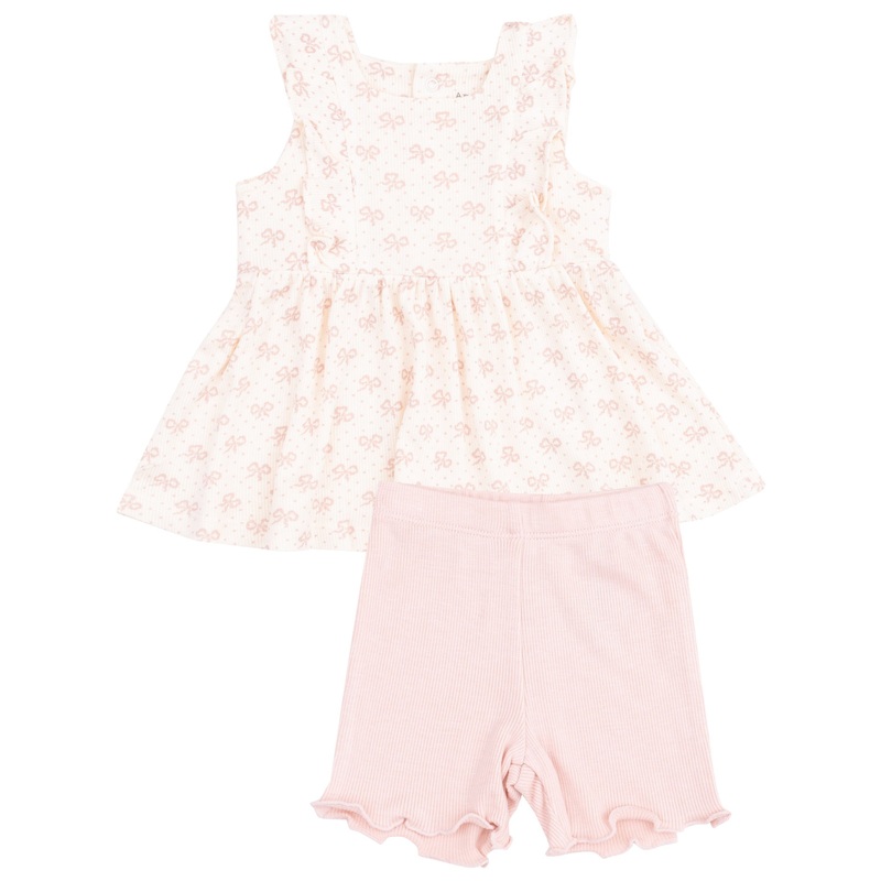Square Neck Ruffle Tank and Bike Short – Vintage Mini Bows