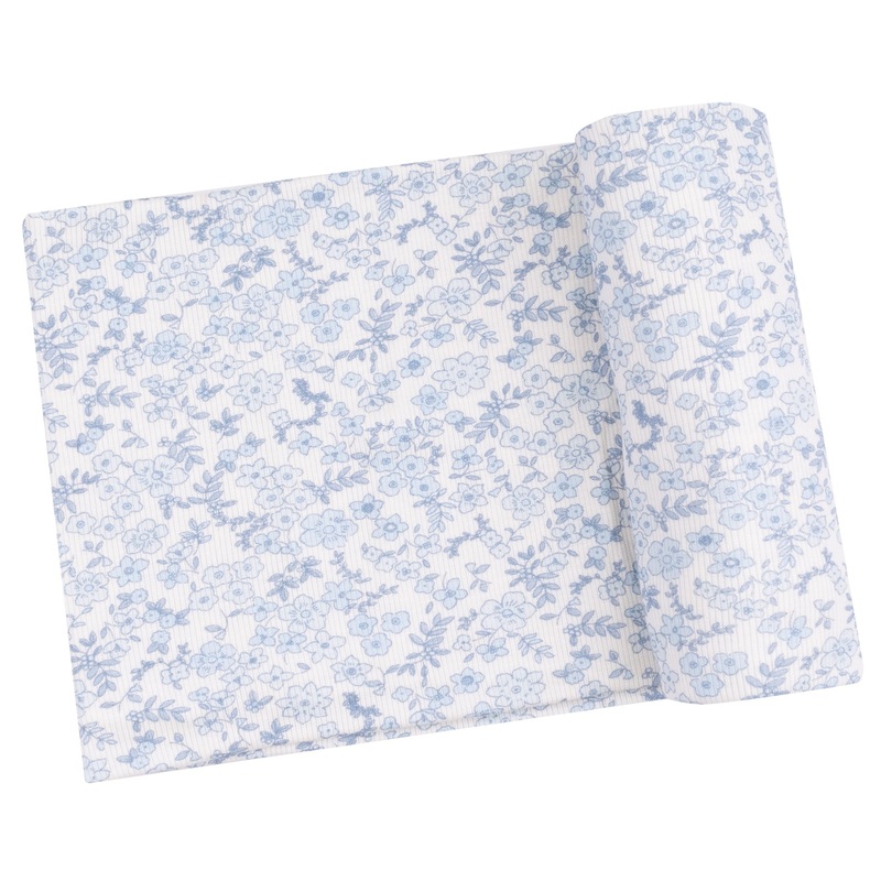 Swaddle Blanket – Blue Calico Floral