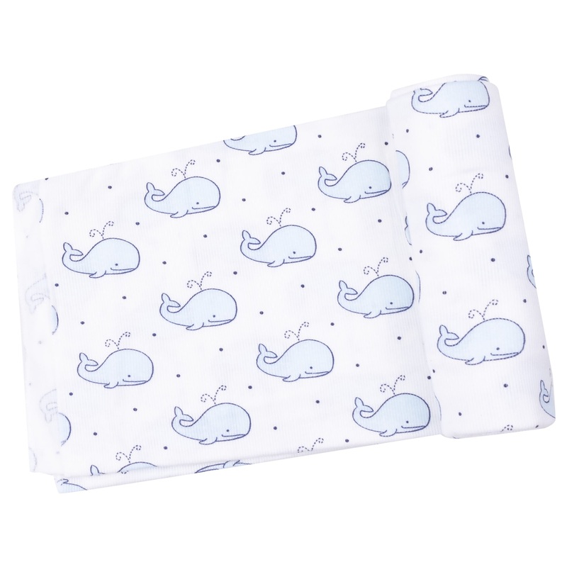 Swaddle Blanket – Bubbly Whale Blue