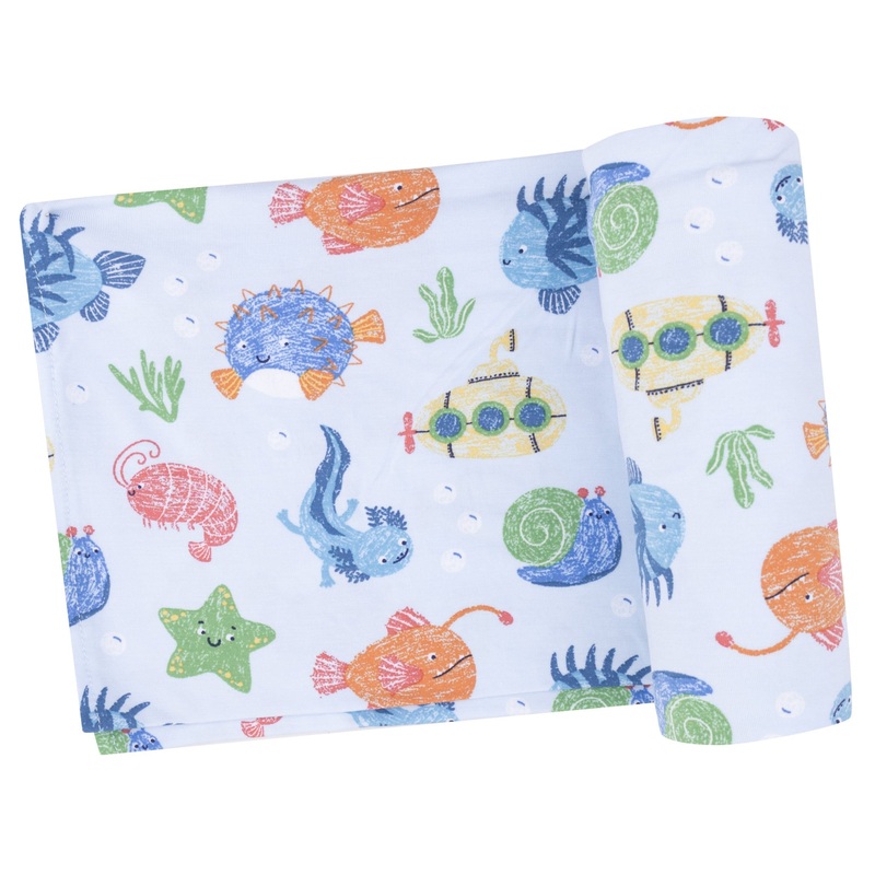Swaddle Blanket – Cute Ocean Creatures