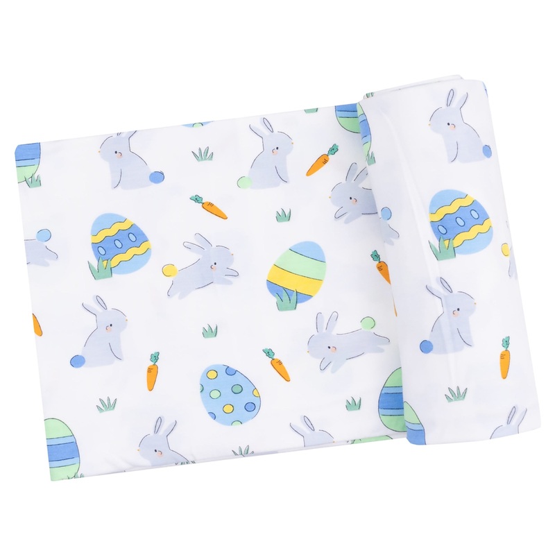 Swaddle Blanket – Easter Bunnies Blue