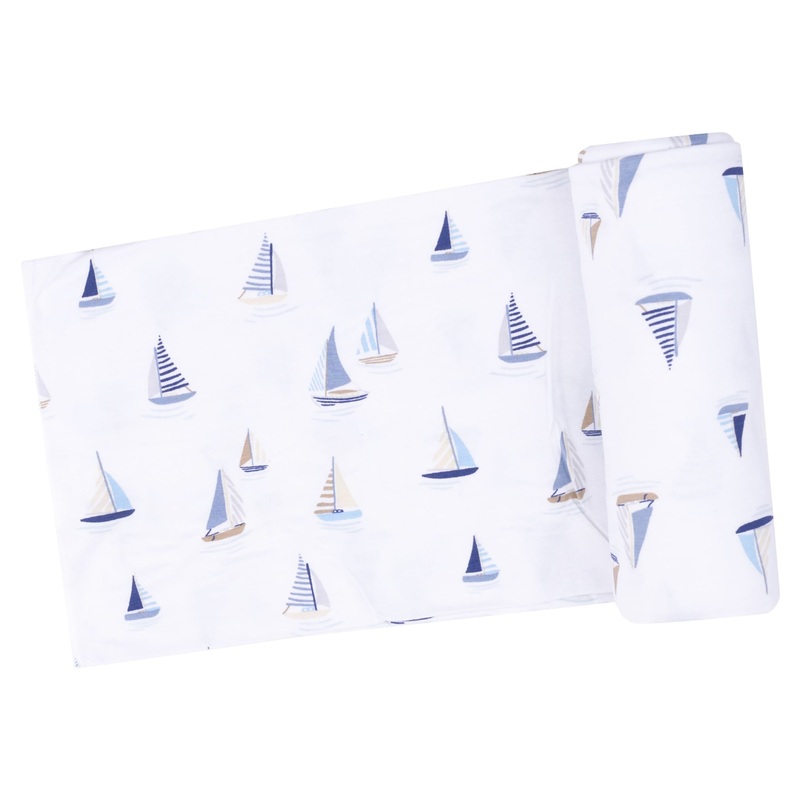Swaddle Blanket – Sailboats Blue