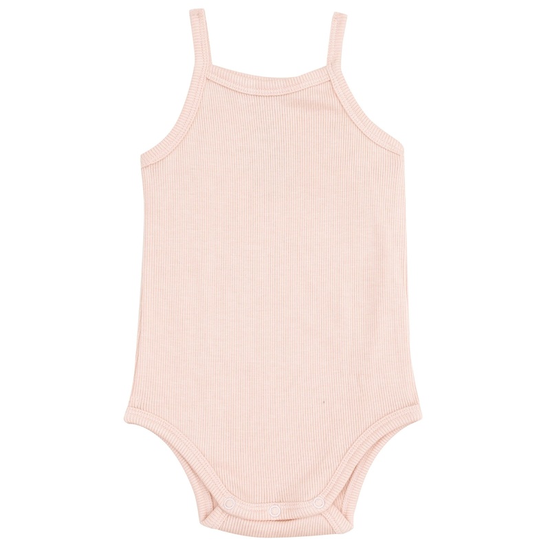 Tank Bodysuit – Solid Rose Smoke Ribbed
