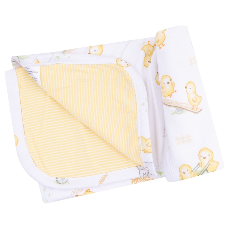 2 Ply Blanket with Binding – Baby Chicks