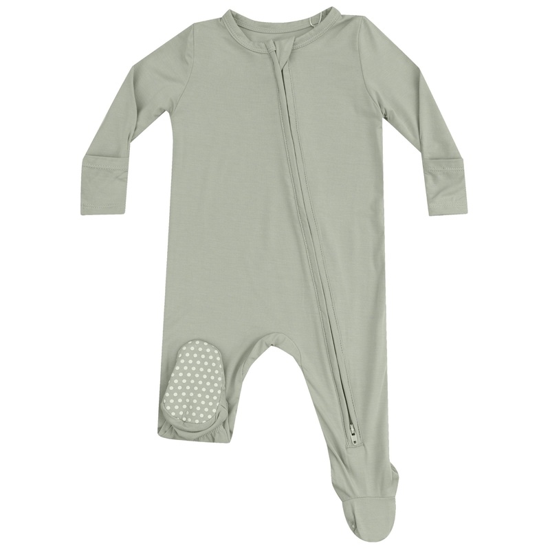 2 Way Zipper Footie – Solid Desert Sage