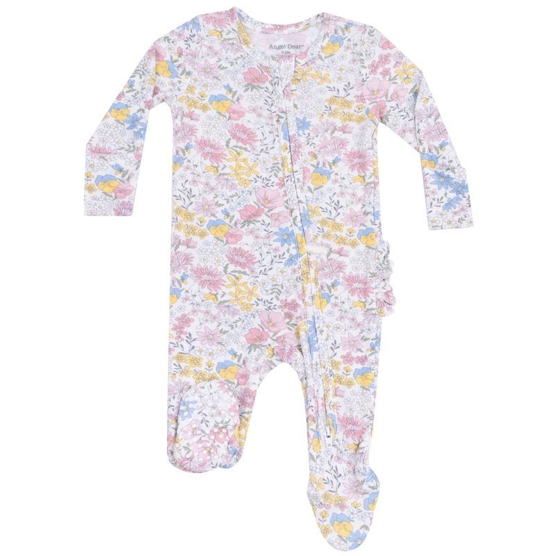 2 Way Zipper Ruffle Back Footie – Viola Floral