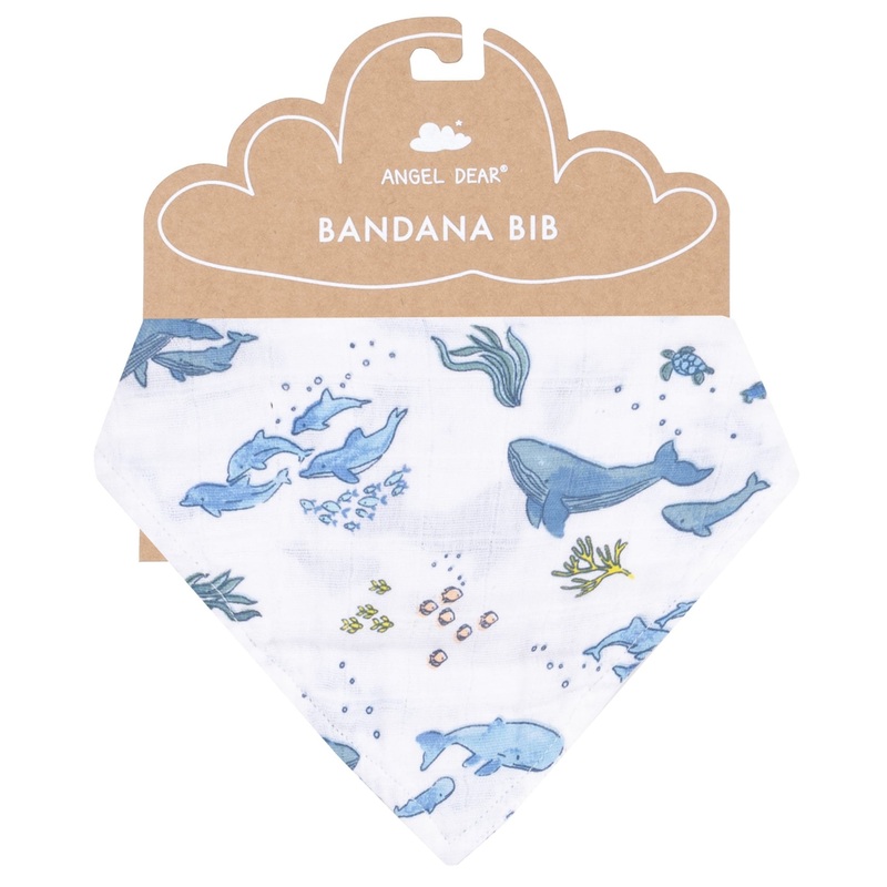 Bandana Bib – Watercolor Blue Whales