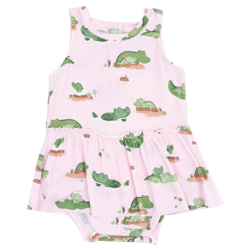 Bodysuit with Skirt – Alligator Pink