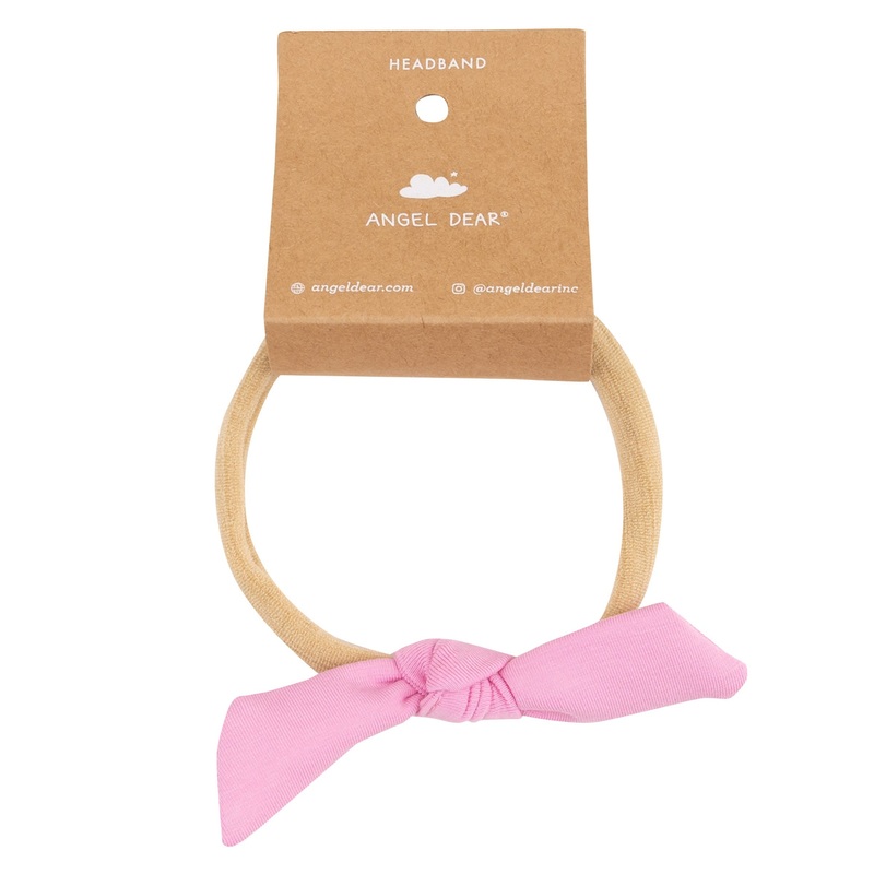 Bow with Nylon Headband – Solid Begonia Pink