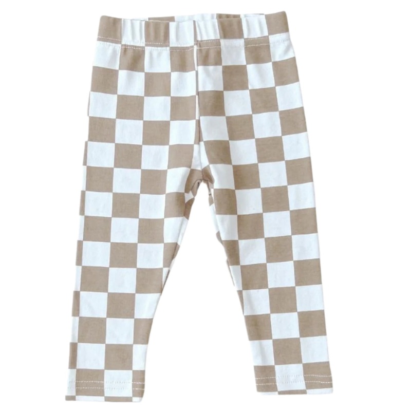 Checkered Leggings | Latte