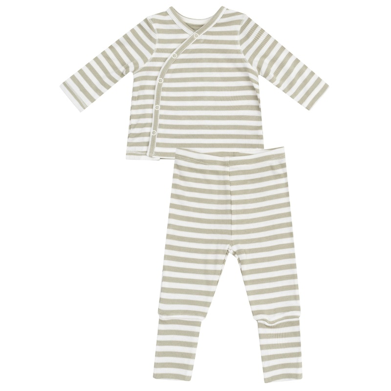 Lounge Wear Set – Stripe Sage