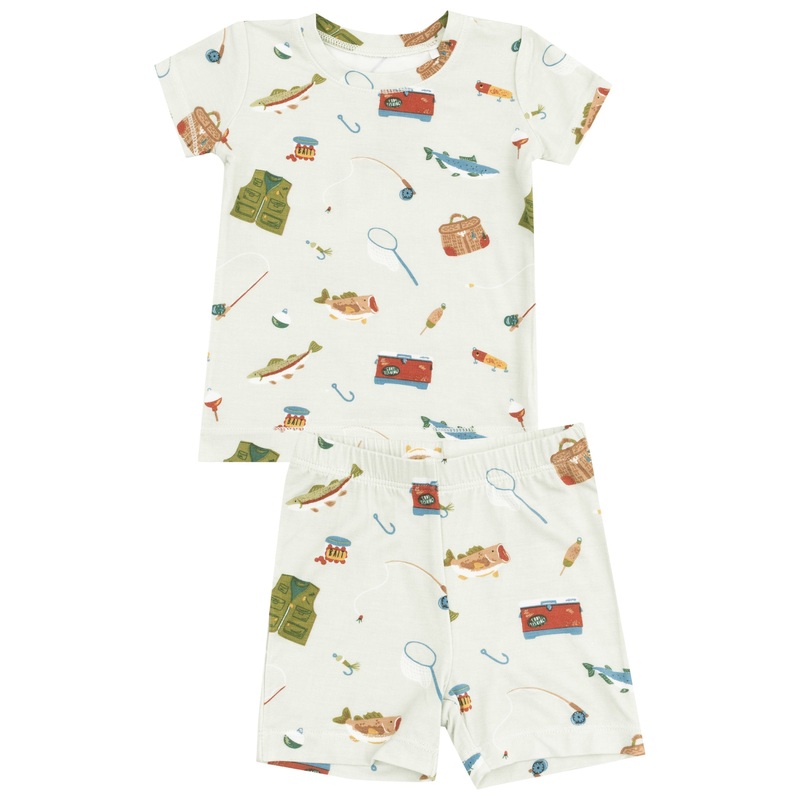 Loungewear Short Set – Fishing Things Green