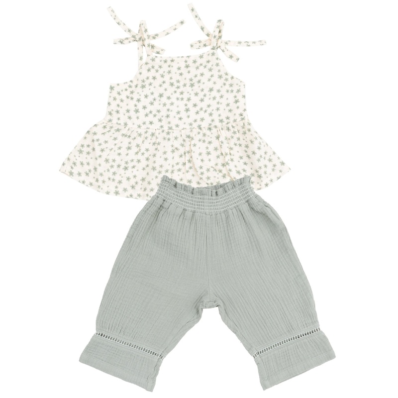 Peplum Tank and Smocked Waist Pants – Jadeite Simple Floral