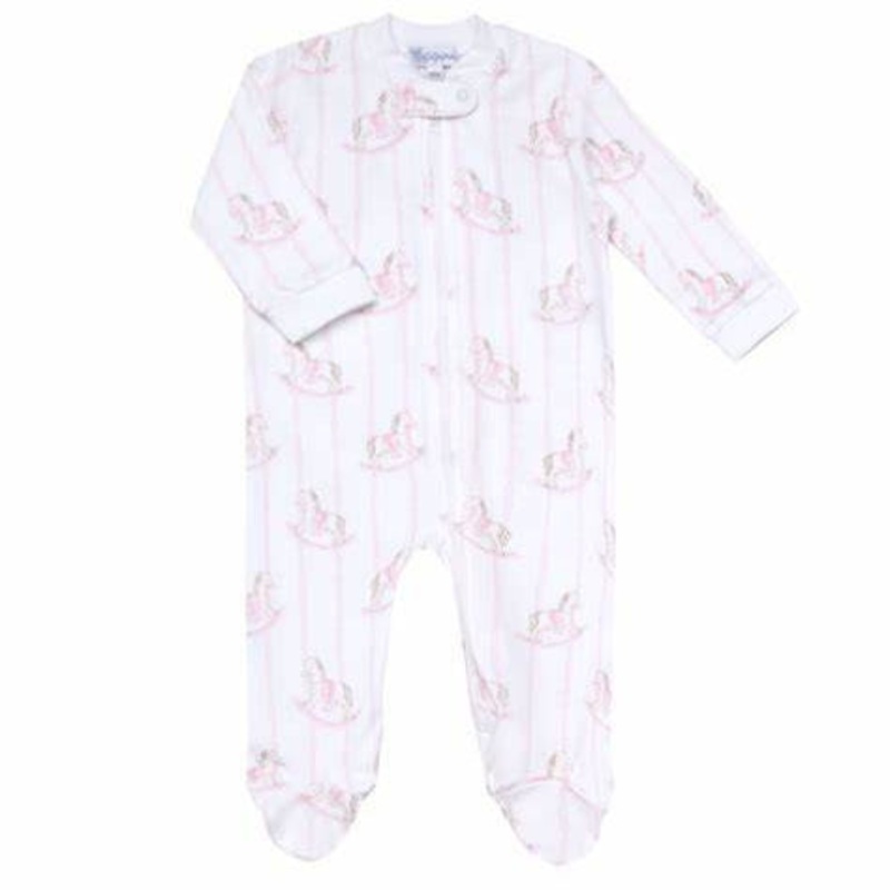 Pink Rocking Horse Footie