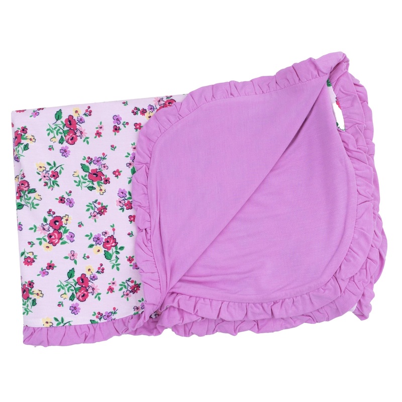 Ruffle Receiving Blanket – Preppy Roses