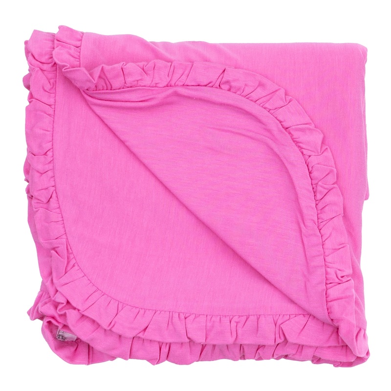 Ruffle Receiving Blanket – Solid Strawberry Moon
