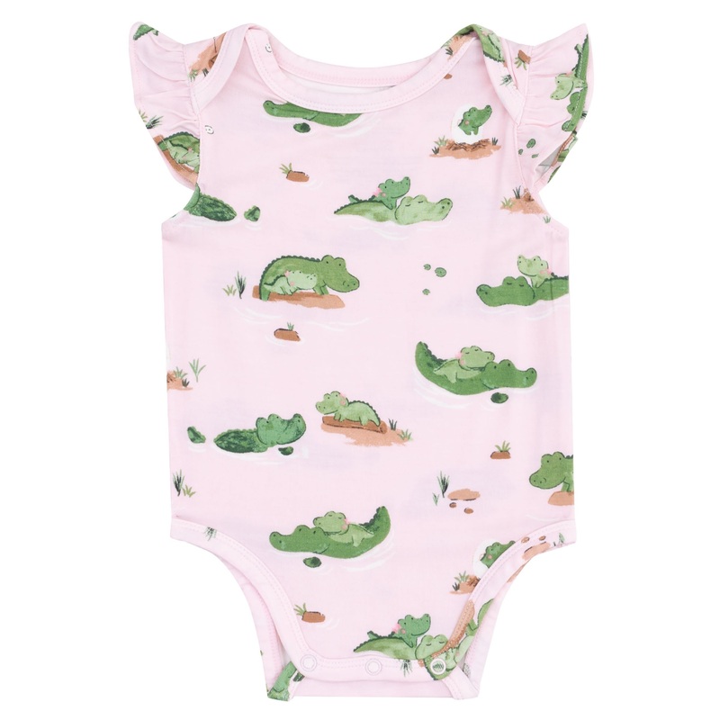 Ruffle Sleeve Sunsuit – Alligator Pink