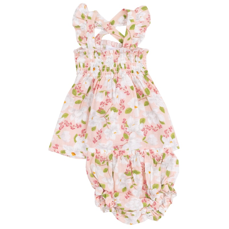 Ruffle Strap Smocked Top and Diaper Cover – Magnolias