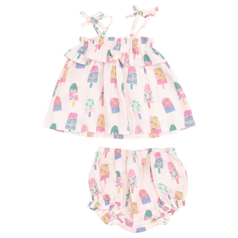 Ruffle Top & Bloomer – Floral Popsicles