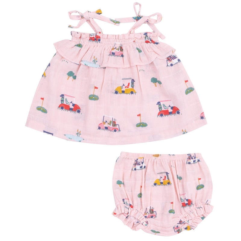 Ruffle Top & Bloomer – Golf Cart Cuties Pink