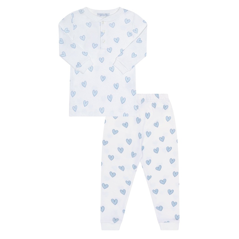 Blue Heart Print Unisex Pajama