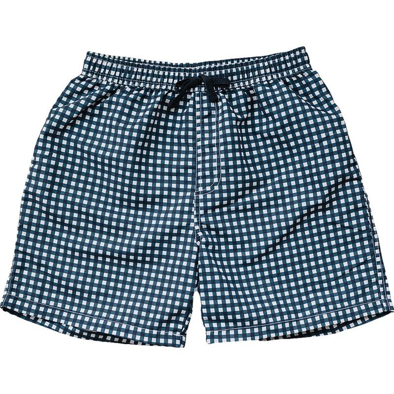 Navy Gingham Adult Men’s Swim Shorts