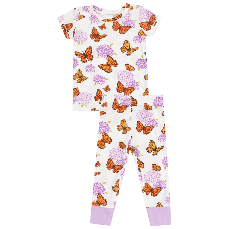 Short Sleeve Loungewear Set – Monarch Butterflies and Milkweed