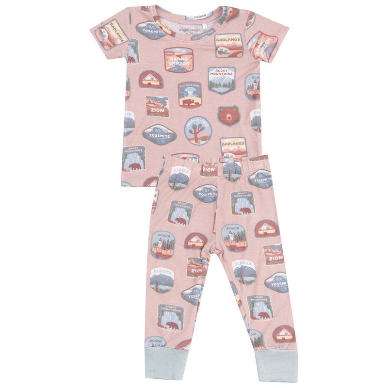 Short Sleeve Loungewear Set – National Park Patches Pink