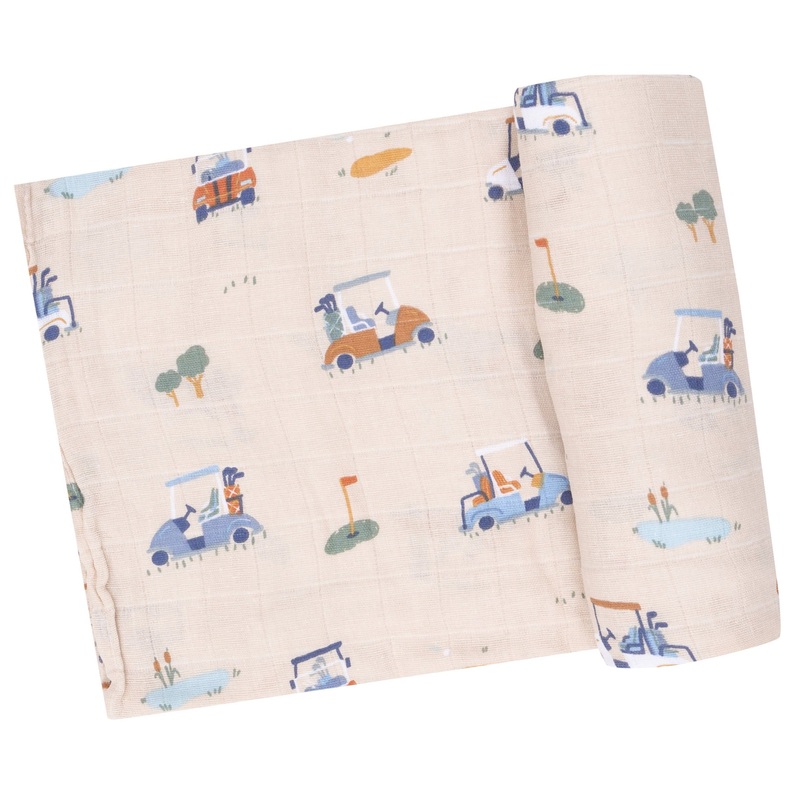 Swaddle Blanket – Golf Cart Cuties Oatmeal