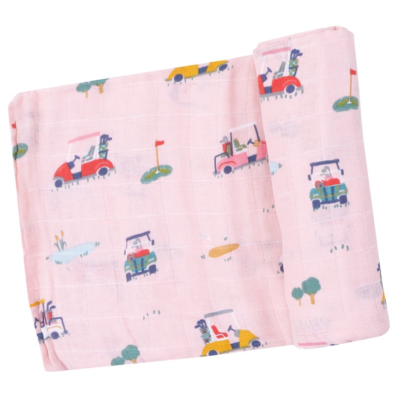 Swaddle Blanket – Golf Cart Cuties Pink