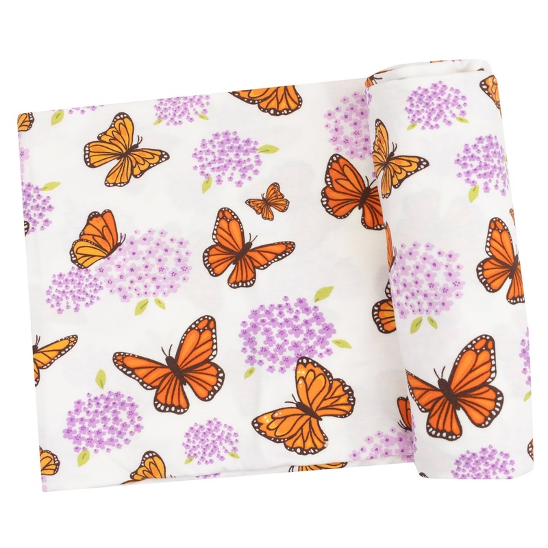 Swaddle Blanket – Monarch Butterflies and Milkweed