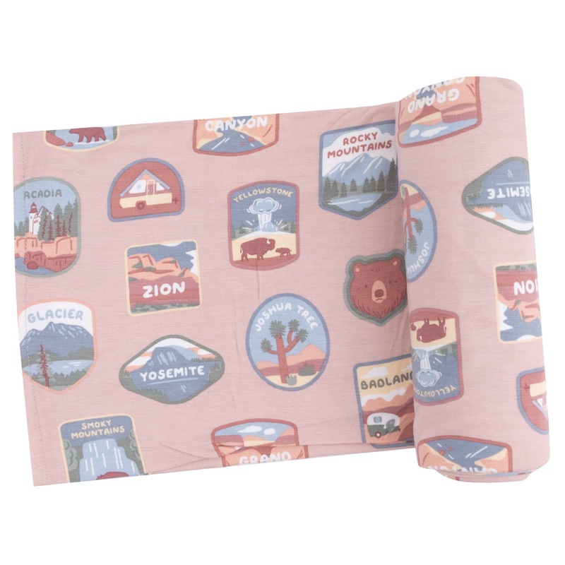 Swaddle Blanket – National Park Patches Pink
