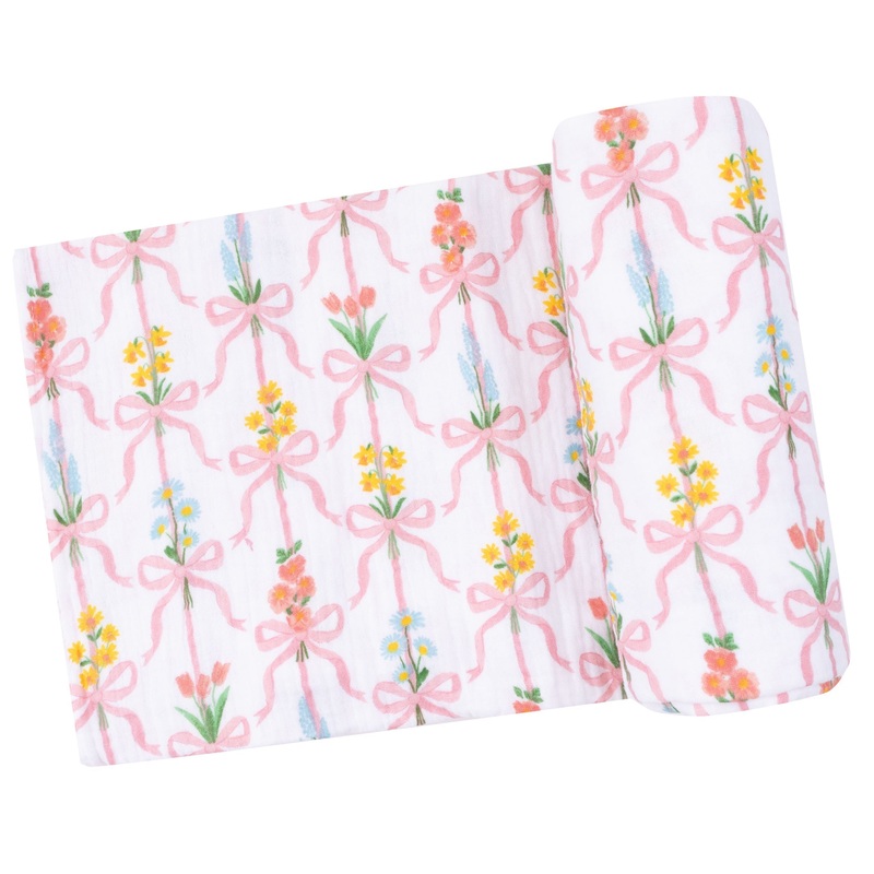 Swaddle Blanket – Ribbon Bouquets