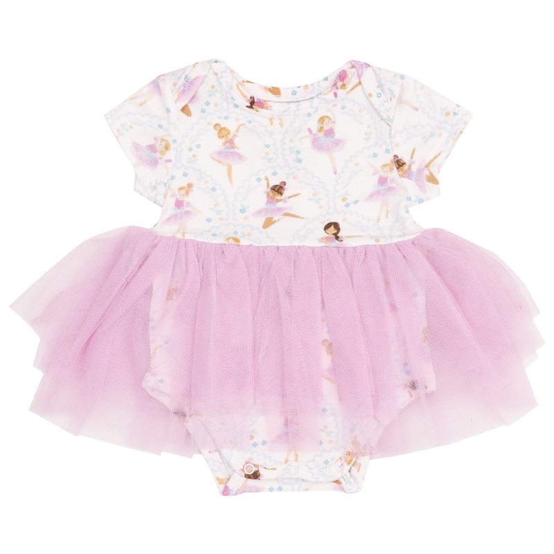 Twirly Short Sleeve Tutu Bodysuit Dress – Bow Ballerinas