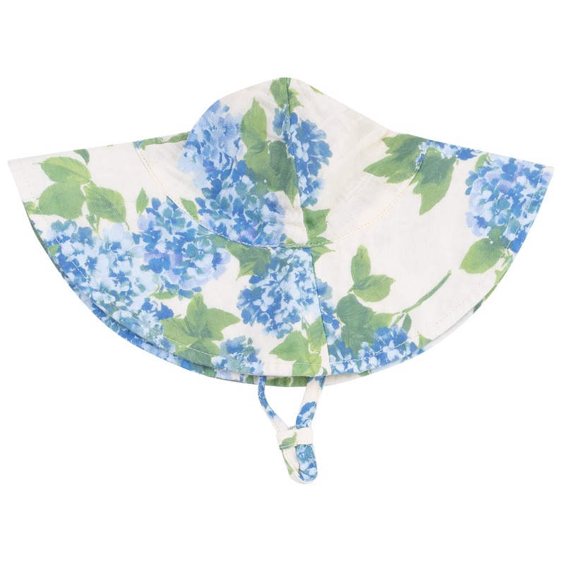 Wide Brim Sunhat – Watercolor Hydrangeas
