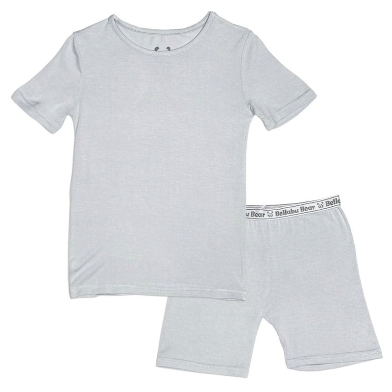 Cloud Grey Bamboo Kids Pajama Short Set